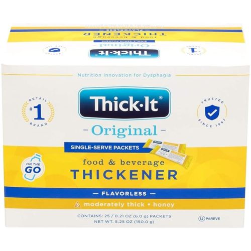 Thick-It Original Food & Beverage Moderately Thick Single-Serve Packets for Dysphagia (IDDSI), Honey Consistency, Digestible Swallowing Aid, Easy Mix & Instant Dissolve, 6g Packet (200 Pack)