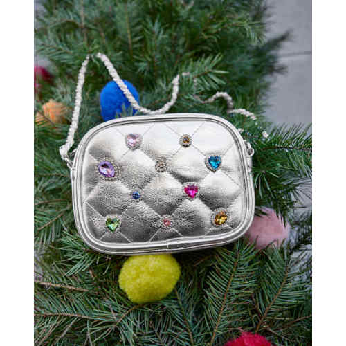 Girls Metallic Gemstone Bag - Metallic