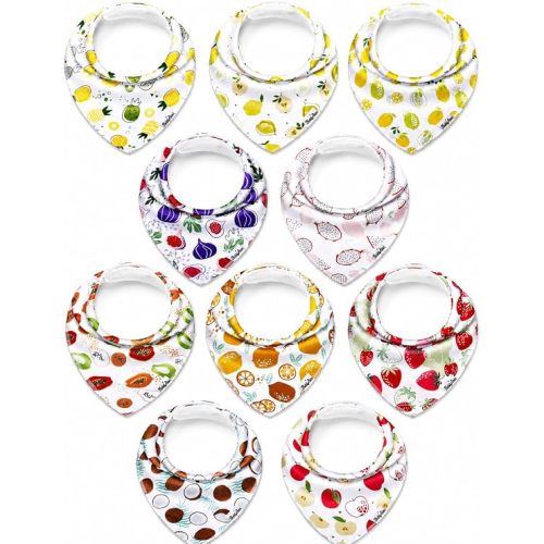 KiddyStar Organic Cotton Baby Drool Bibs | Soft, Adjustable, Absorbent, Unisex Teething Bandana Bibs for Babies