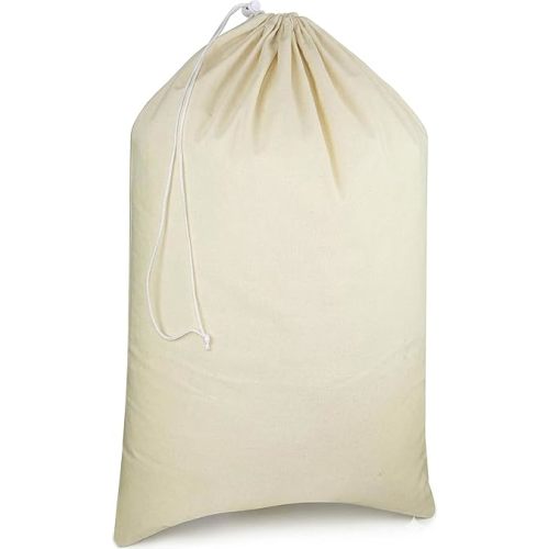 Urban Villa Laundry Bags 1-Pack 28”x36" Extra-Large Cotton Canvas Heavy Duty Washable Durable Travel Laundry Sacks with Drawstring Closure Reusable Hamper Liners for Dirty Clothes Delicates & Lingerie