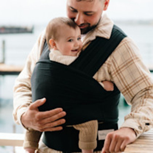 BabyDink T-Shirt Newborn Wrap Carrier - Black, Medium