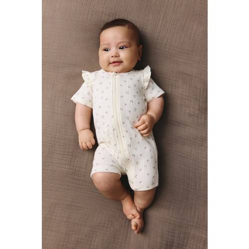2-PACK RUFFLE-TRIMMED COTTON PAJAMA JUMPSUITS