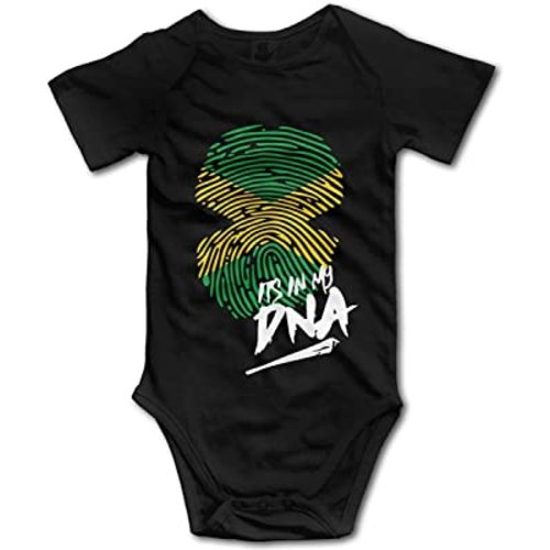It's in My DNA Jamaican Baby Climbing Short Sleeve Onesie 6-12 Month Black