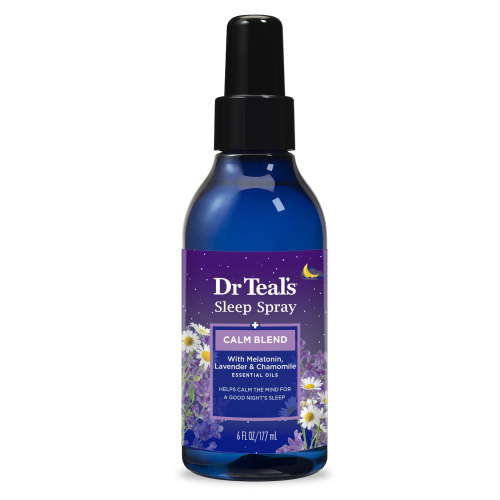 Dr Teal's Sleep Spray, Melatonin and Lavender Essential Oils, 6 fl oz, Calming Bed and Room Aromatherapy