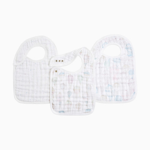 Organic Muslin Snap Bibs (3 Pack) - Above The Clouds