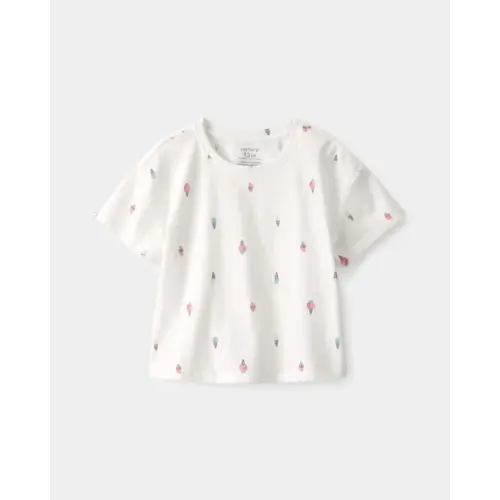 Baby Girl Ice Cream Relaxed Top - White | Carter's