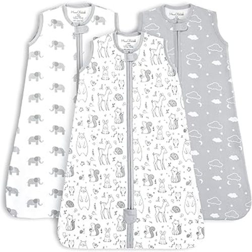 Mama Cheetah Wearable Blanket, Organic Cotton Baby Sleep Bag, Swaddle Transition Sack with 2-Way Zipper