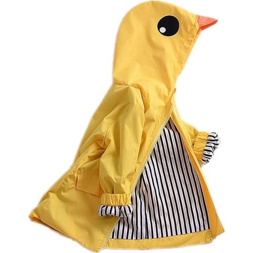Adorable Toddler Kids Baby Boy Girl Duck Raincoat Cartoon Design Jacket Coat Fall Winter Hooded Outwear School Outfits