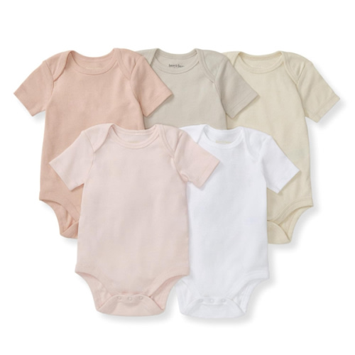 Burt's Bees Baby Organic Cotton Bodysuits – Baby Boy & Girl Short and Long Sleeve One-Pieces, 5-Pack