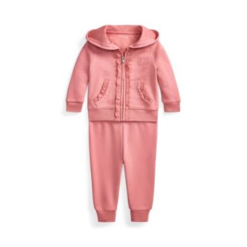 Baby Girls' Eyelet-Trim Long-Sleeve Hoodie and Jogger Pants, 2-Piece Set
