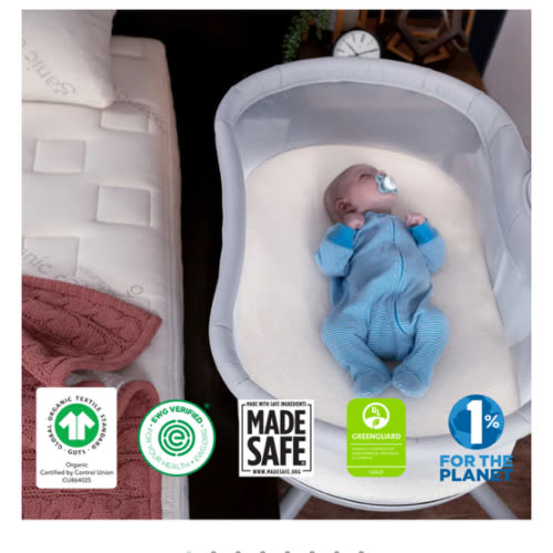 Organic Breathable Bassinet Mattress for Halo Bassinets (New)