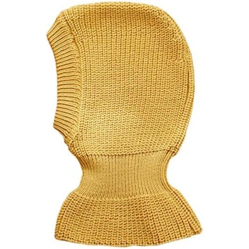 100% Merino Wool Balaclava Baby Children Hat Scarf Neck Warmer Knitted Solid Colors
