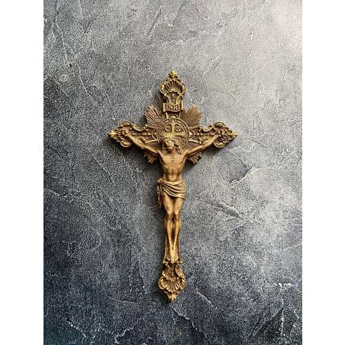 Wooden Crucifix Wall Cross, Jesus Christ INRI, Catholic Wall Decor, Religious Home Decor