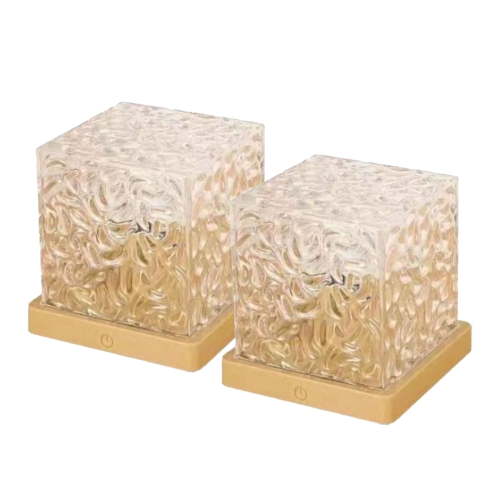 Uanit 2PC Ocean Wave Projector Light Midnight Aura Lamp with Touch Control Aurora Glow Lamp,3D Tesseract Lamp for Light Projector for Home Office Bar Restaurant Underwater Projector Light