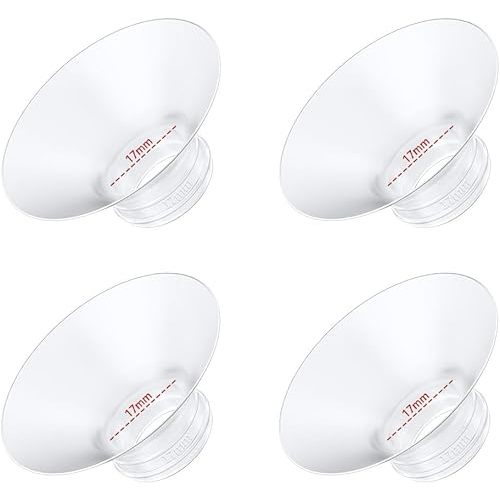 4PC Flange Insert 17mm Compatible with Momcozy M5/M6/M9/S12 Pro/V1 Pro/V1 Pro Breast Pump, Fit for Eufy/Elvie/Medela/Spectra/Lansinoh/NCVI/Lansinoh/TSRETE with 24mm Flange/Shield Breast Pump