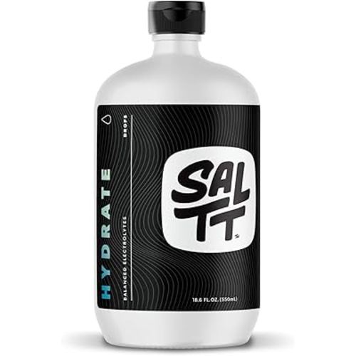 SALTT Hydrate Electrolyte Drops - Keto Diets - Intermittent Fasting - Immune Support - Gluten & Sugar Free - Paleo - Sodium, Magnesium, Potassium & Trace Minerals - Unflavored - 18.6 fl oz