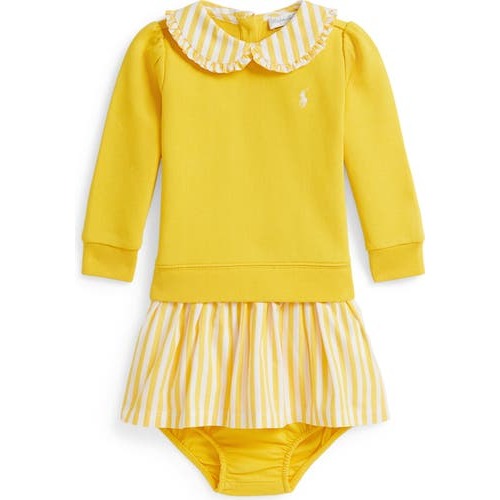 Mixed Media Long Sleeve Dress & Bloomers, 24M