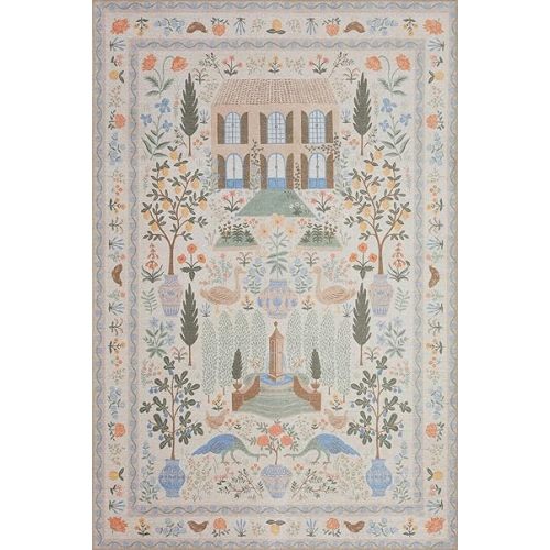 Loloi Rifle Paper Co Menagerie Cream 5'-0" x 7'-6" Area Rug