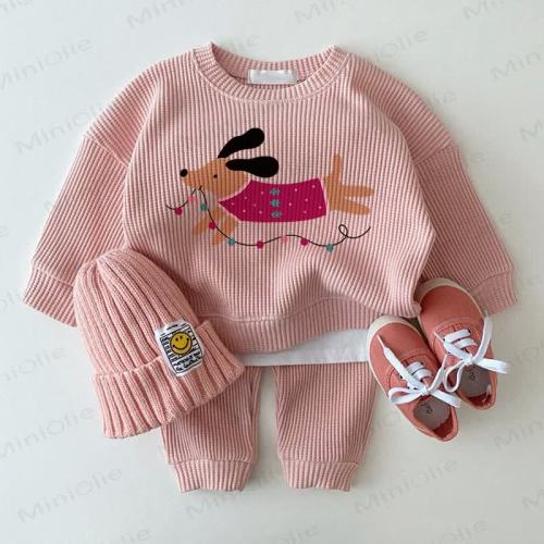 Baby Dog Pink 2-piece Waffle Set