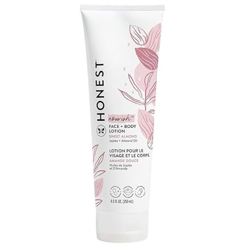 The Honest Company Hydrating Face and Body Lotion, Fast Absorbing, Naturally Derived, Hypoallergenic, Fragrance-Free, Sensitive, 8.5 fl oz