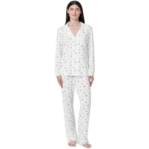 Amazon Essentials x Sofia Grainge Women's Stretch Modal Long-Sleeve and Full-Length Bottom Pajama Set