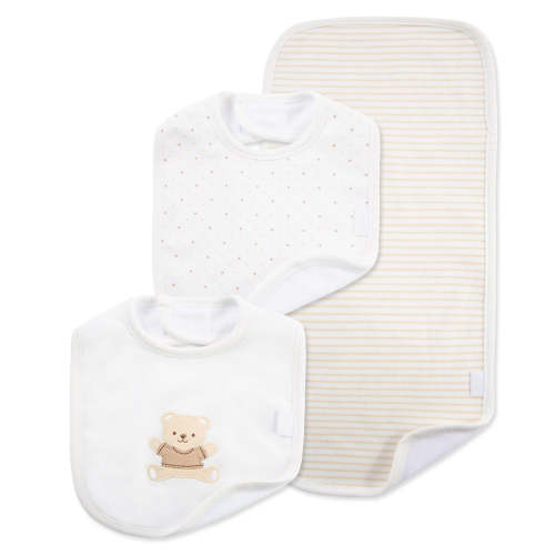 Gentle Bear Bib & Burp Set