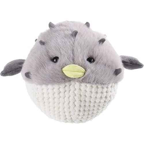 Apricot Lamb Ocean Fish Toys Plush Gray Pufferfish Sea Stuffed Animal Soft Cuddly Perfect for Child 7.5 Inches