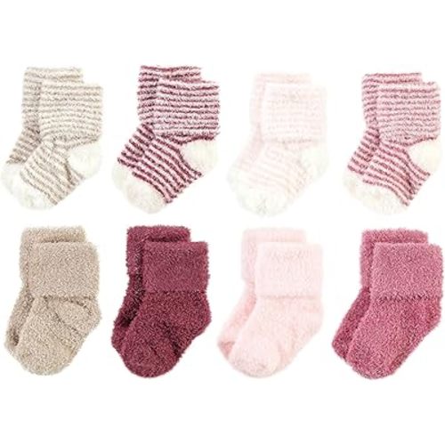 Hudson Baby Baby Girls' Cotton Rich Newborn and Terry Socks