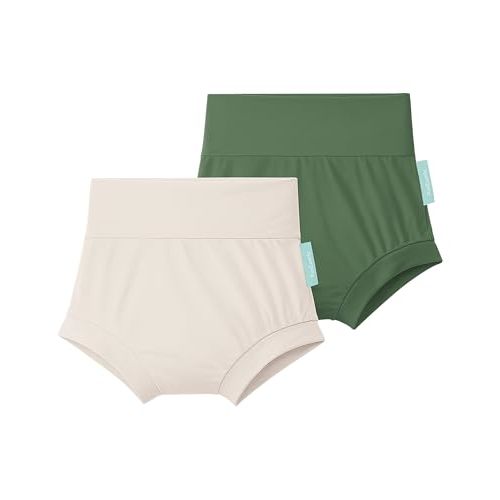 Baby Bloomers Bummies, Soft Bamboo Viscose High Waist Belly Shorts & Diaper Cover for Infant Toddler Girls Boys, 2-Pack