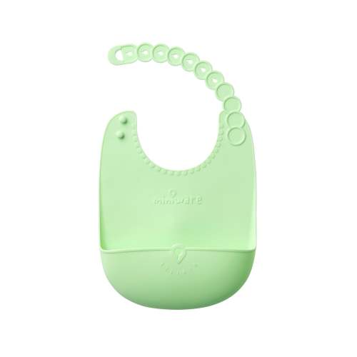 Portable Roll & Lock Silicone Bib - Key Lime