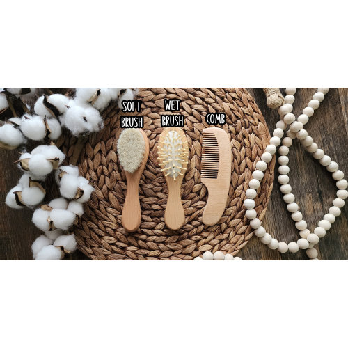 Baby Hair Brush | Personalized newborn engraved Wooden Comb