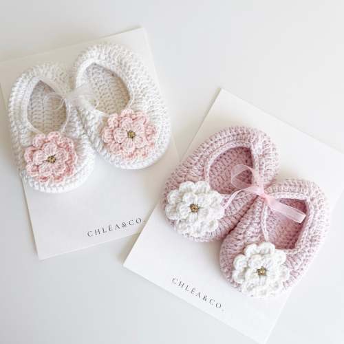 Crochet Flower Baby First Shoes – Chléa & Co.