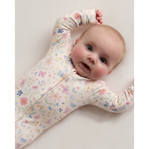 Bamboo One Piece Pajama - Baby in Wildflower Dreams