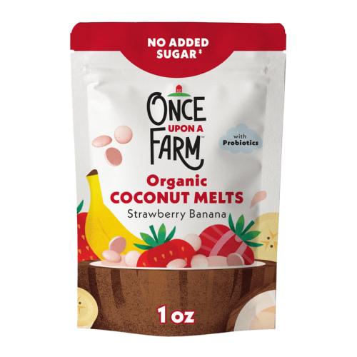 Once Upon a Farm Organic Coconut Melts, Strawberry Banana, 1oz Bag