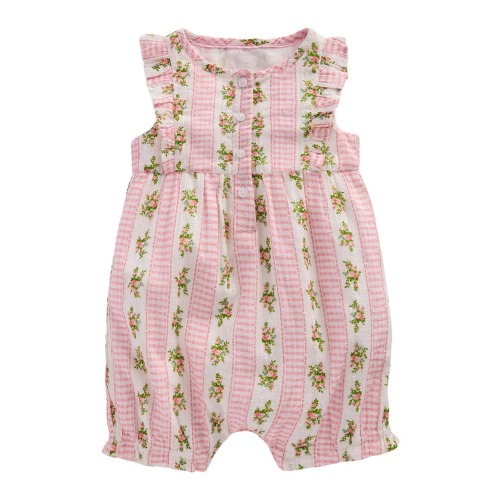 Short Frill Cotton Bubble Romper