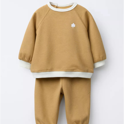 CONTRAST SWEATSHIRT AND PANTS SET - Ocher | ZARA United States