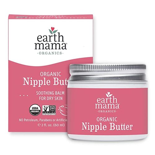 Organic Nipple Butter Breastfeeding Cream by Earth Mama | Lanolin-free, Safe for Nursing & Dry Skin, Non-GMO Project Verified, 2-Fluid Ounce (Packaging May Vary) - 2 Fl Oz (Pack of 1)