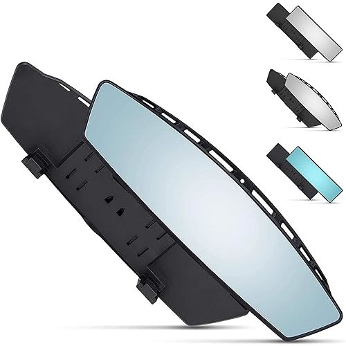 Verivue Universal Panoramic 12-Inch Rear View Mirror, Anti-Glare Wide Angle Car Mirror, Rearview Mirrors Accessory for Baby Rear-Facing, Tint flat Mirrors for Cars and SUVs.
