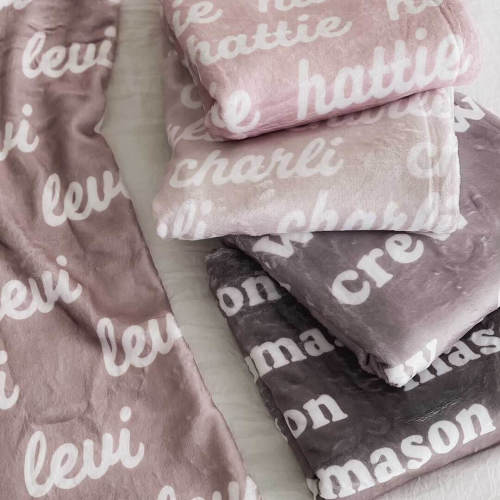 Pastel Neutrals Personalized Color Blanket- Sand 50x60