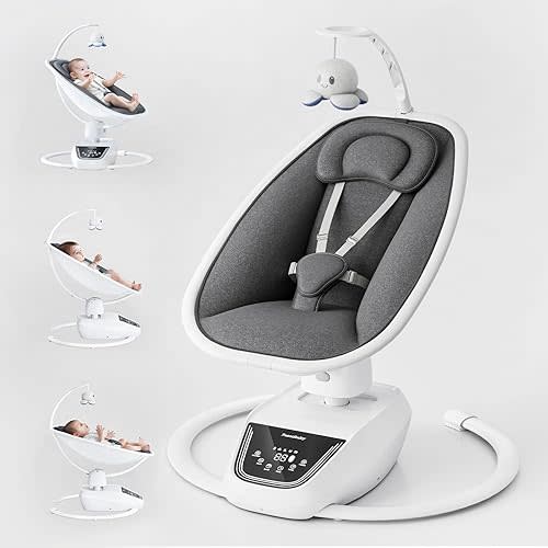 Baby Swings for Infants, FasonBaby Baby Swing, 3D-Motion Baby Swing with 5 Motions & 4-Speeds, Smart Newborn Swing Infant Swing (White)