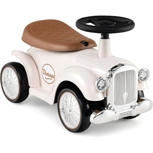 Costzon Ride On Push Car for Toddlers, Classic Kids Ride On Car Foot-to-Floor Sliding Car with Steering Wheel, Horn & Under Seat Storage, Ride On Toy for Boys Girls 18-36 Months (White)
