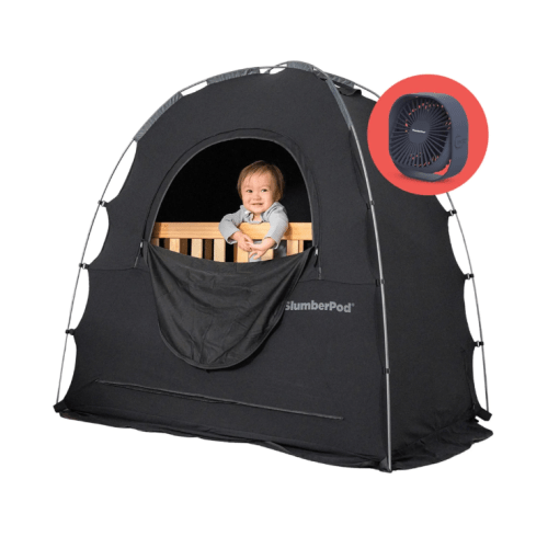 SlumberPod 3.0 Sleep Canopy with Fan, Black with Gray Accents
