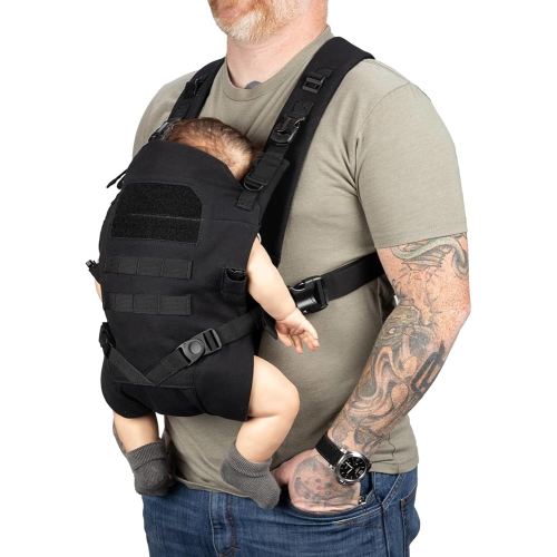 Tactical Baby Gear Tactical Baby Carrier for Dads – Ergonomic, Hip Healthy & Comfortable for Infants and Toddlers (8–33 lbs) (Black)