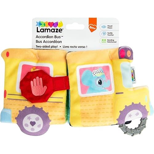 Lamaze Accordion Bus On-The-Go Baby Playmat - Includes Pictures, Baby Mirror - Crinkle Books for Babies - Developmental and Sensory Toys for Infants - Ages 6 Months and Up