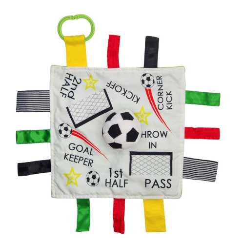 Soccer Lovey Sensory Plush: Baby Jack & Co Sports Tag Toy