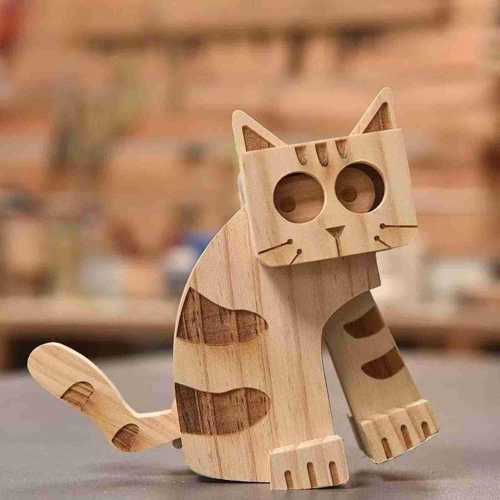 Handmade Wooden Walking Cat Toy – DIY Ramp Decor
