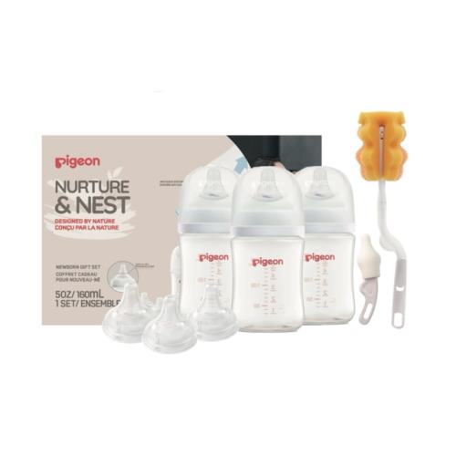 Newborn Feeding Set (PP bottle 5oz/160ml*3; S nipple *3; bottle spong brush; nipple brush)