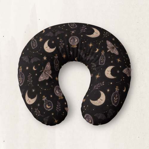 Nursing Pillow Cover – Celestial Moon & Moth Print – Wicked Thread Society