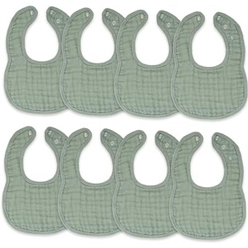 Comfy Cubs Muslin Baby Bibs, Drool Bibs, Adjustable with Easy Snaps, Teething & Drooling, Absorbent Bibs for Boys & Girls
