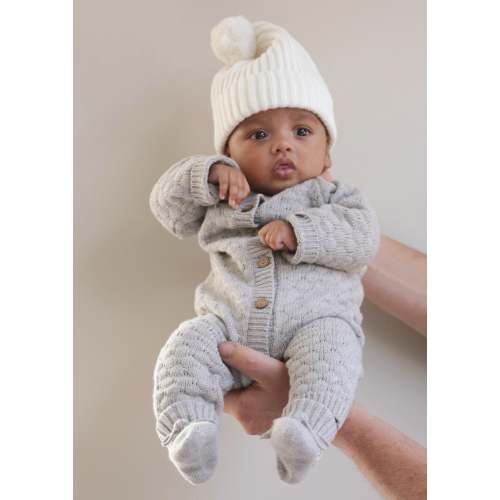 Knitted Playsuit - Cotton - Grey